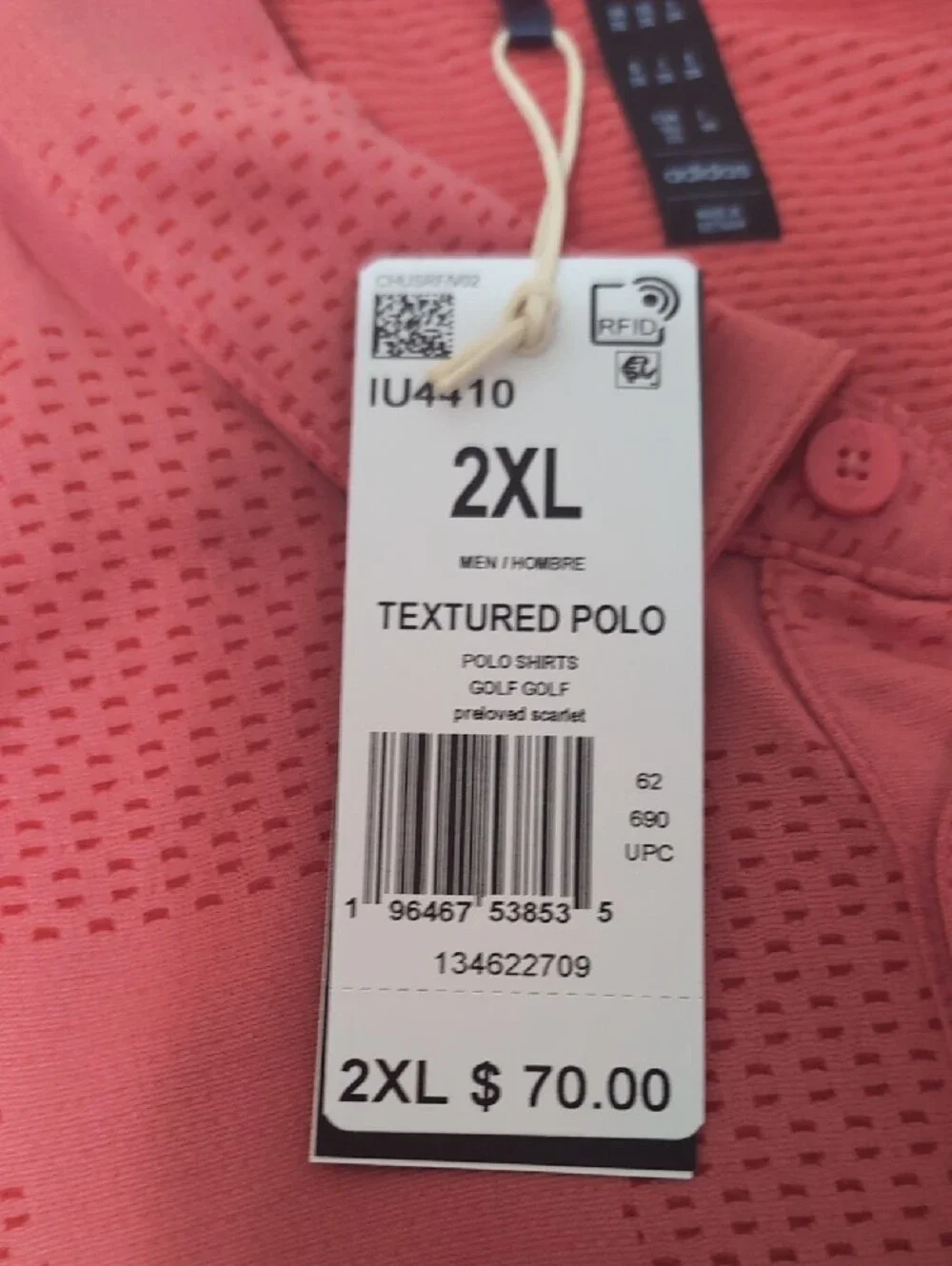 adidas Men's Coral Performance Polo